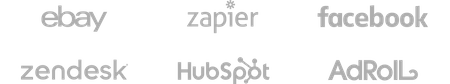 Zendesk, Facebook, Hubspot, Ebay, Adroll, and Zapier develop on Shopify