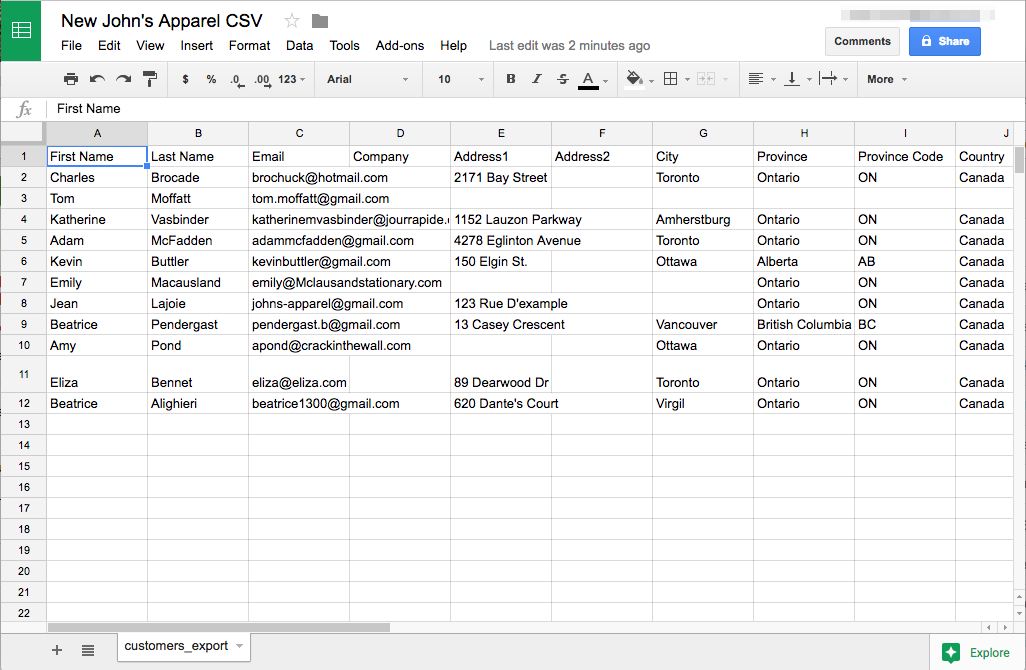 csv file download